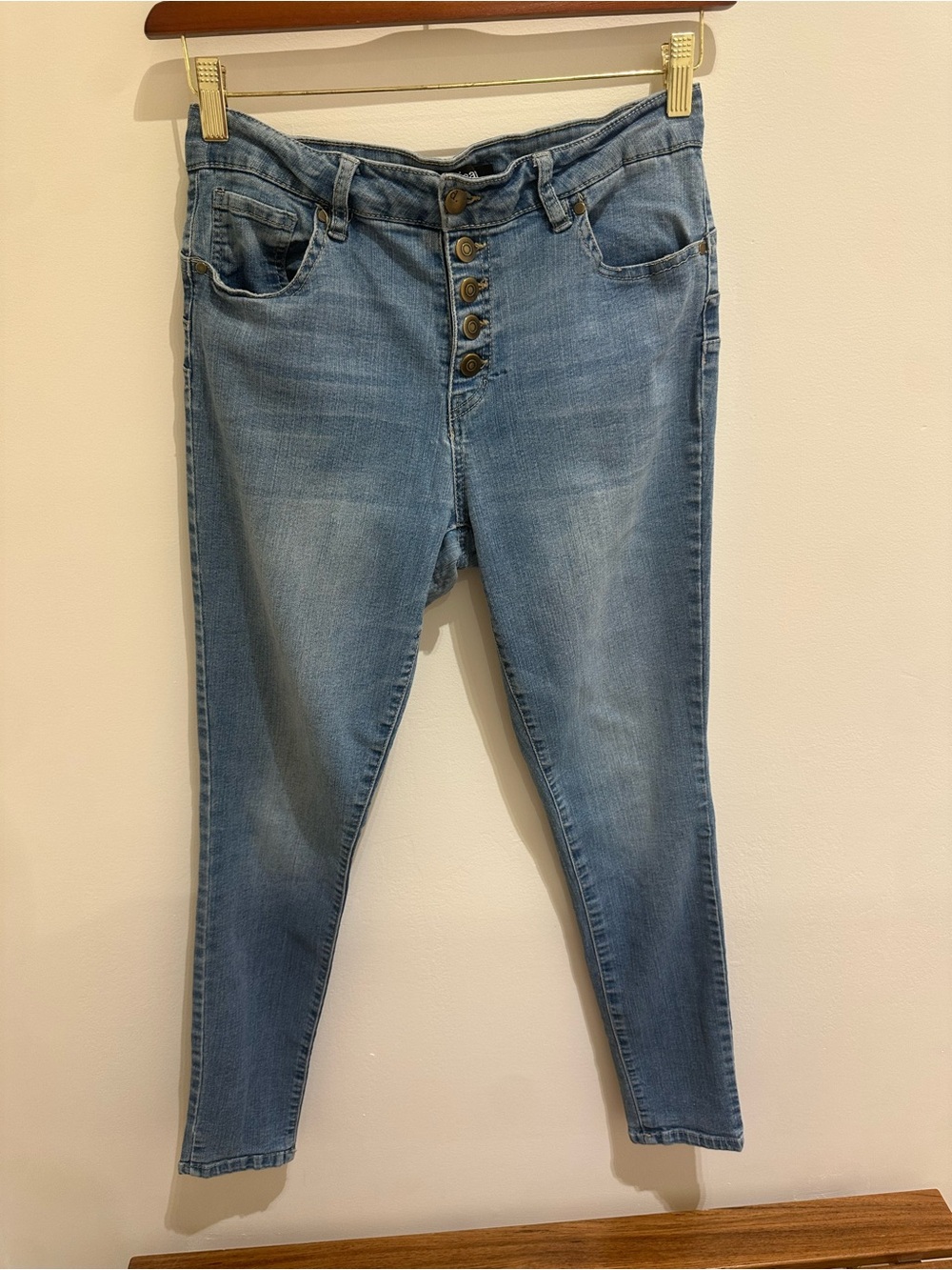 d. jeans Light Blue High-Rise Button-Fly Skinny Jeans